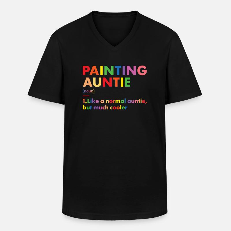 Painter Auntie Definition Painting - Männer-T-Shirt mit V-Ausschnitt - Schwarz