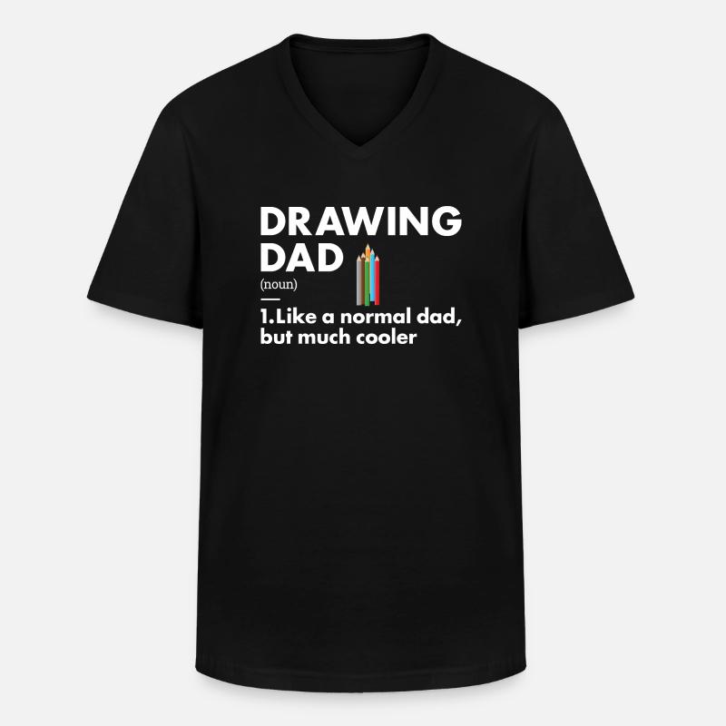 Drawer Dad Definition Drawing - Männer-T-Shirt mit V-Ausschnitt - Schwarz