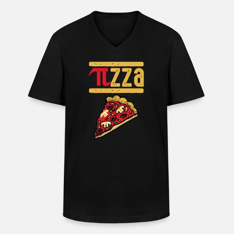 Pizza im Pi Design 3.14159265359 - Männer-T-Shirt mit V-Ausschnitt - Schwarz