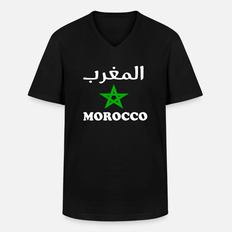 Marokko - Männer-T-Shirt mit V-Ausschnitt - Schwarz