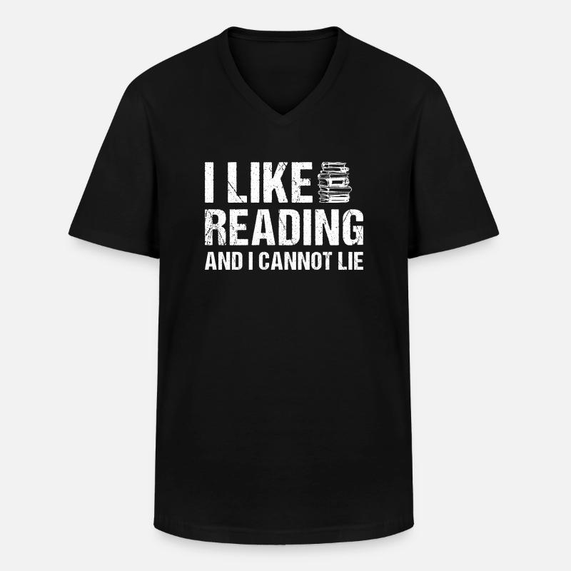 Reader I Like Reading - Men's V-Neck T-Shirt - black
