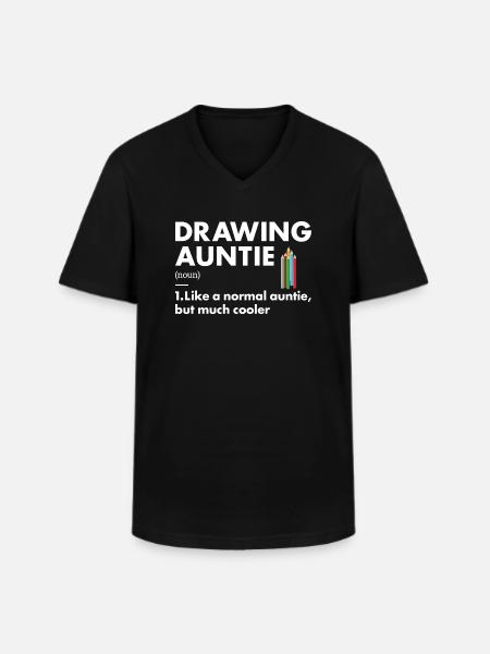 Drawer Auntie Definition Drawing - Men's V-Neck T-Shirt - black