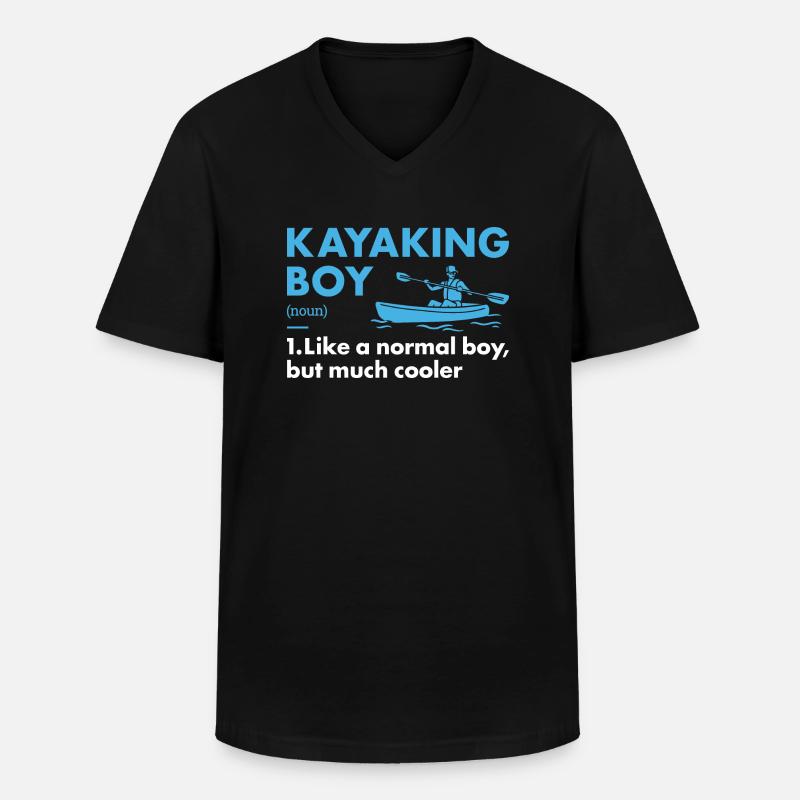 Kayaker Boy Definition Kayaking - Männer-T-Shirt mit V-Ausschnitt - Schwarz