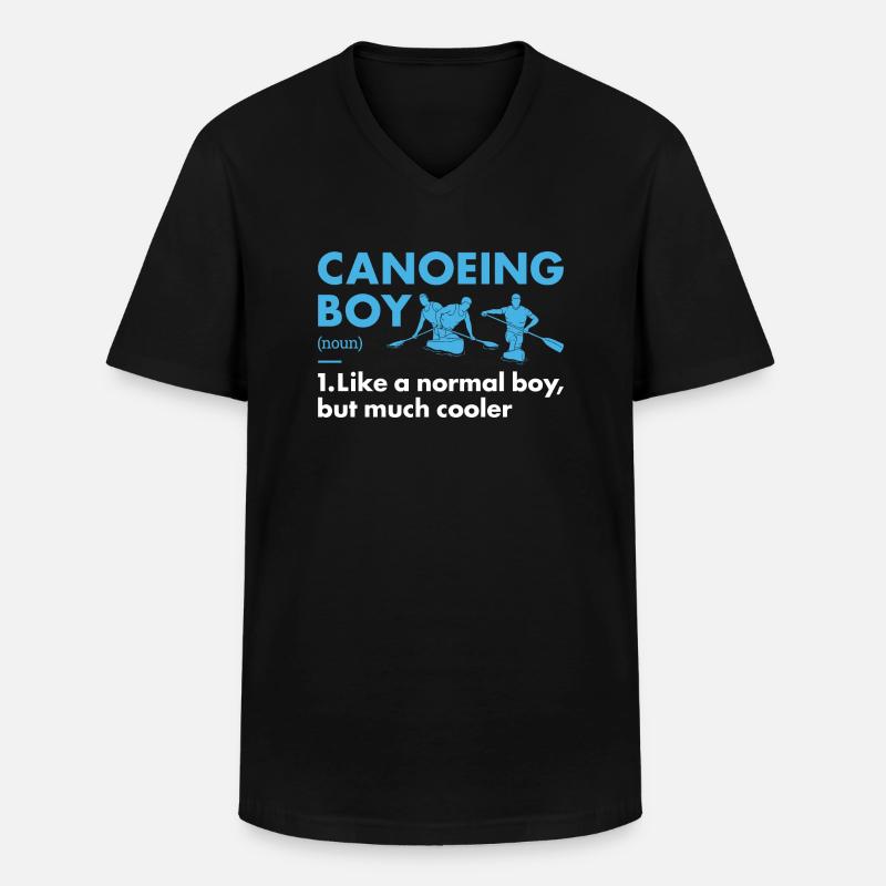 Canoeist Boy Definition Canoeing - Männer-T-Shirt mit V-Ausschnitt - Schwarz