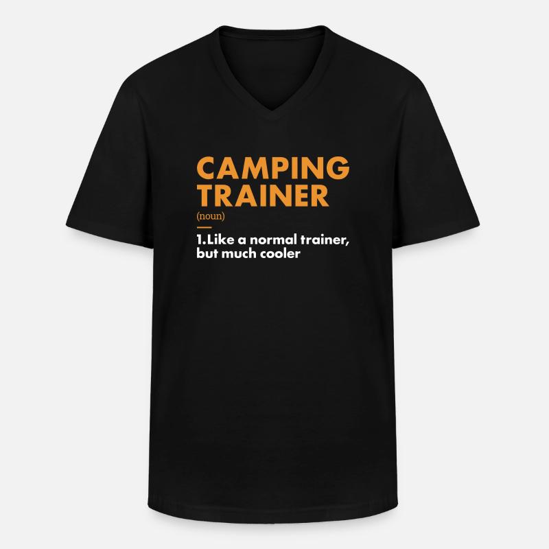 Camper Trainer Definition Camping - Männer-T-Shirt mit V-Ausschnitt - Schwarz