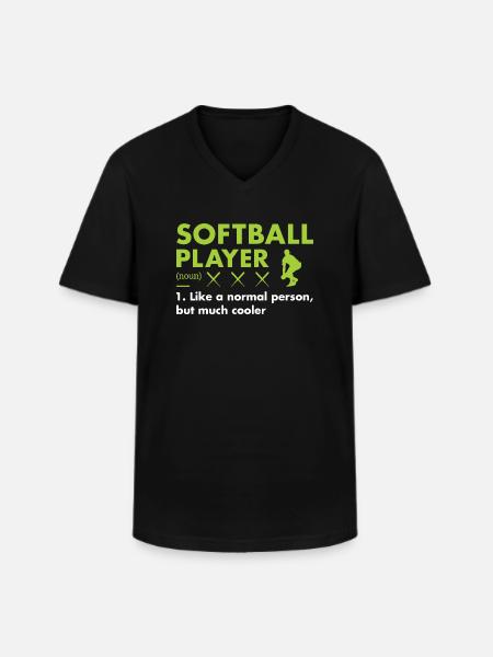 Sport Player Definition Softball - Men's V-Neck T-Shirt - black