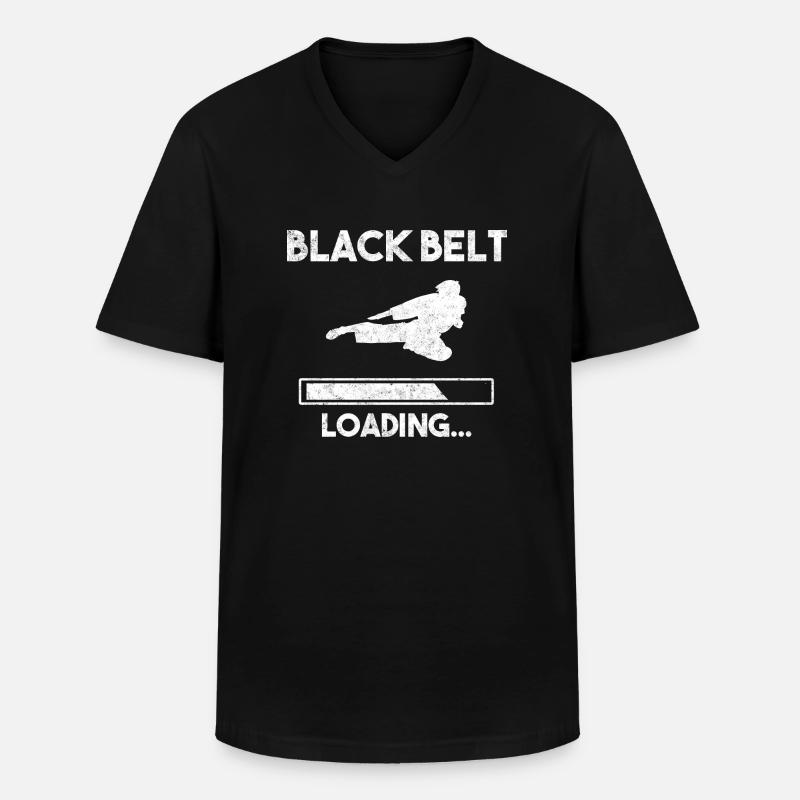 Blackbelt Loading Taekwondo - Männer-T-Shirt mit V-Ausschnitt - Schwarz