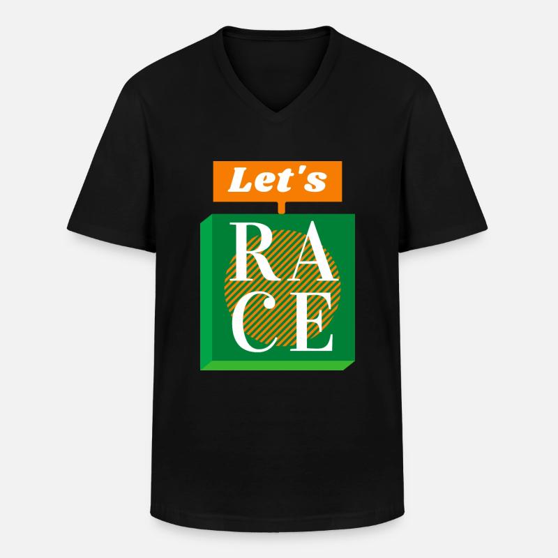 Das Rennen - Männer-T-Shirt mit V-Ausschnitt - Schwarz