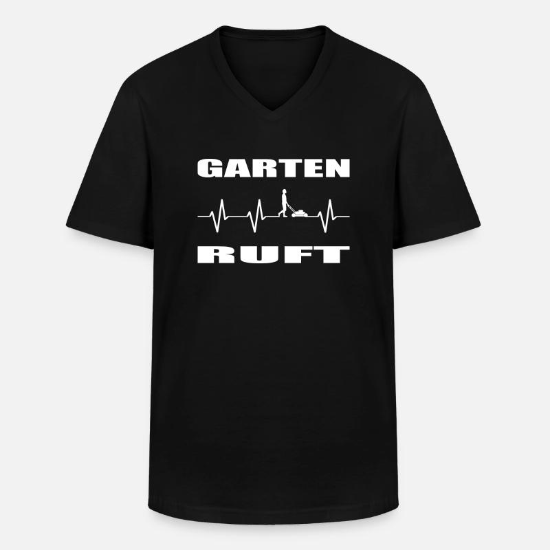 Garten - Männer-T-Shirt mit V-Ausschnitt - Schwarz