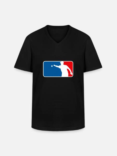 Petanque Boule Logo Major League USA Frankrijk Stijl - Klassiek mannen T-shirt met V-hals - zwart