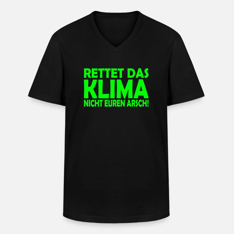 Klima retten - Männer-T-Shirt mit V-Ausschnitt - Schwarz