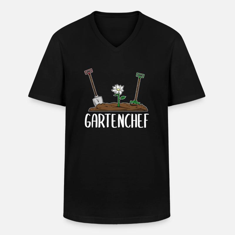 Gartenchef Gärtner Gartenarbeit - Männer-T-Shirt mit V-Ausschnitt - Schwarz