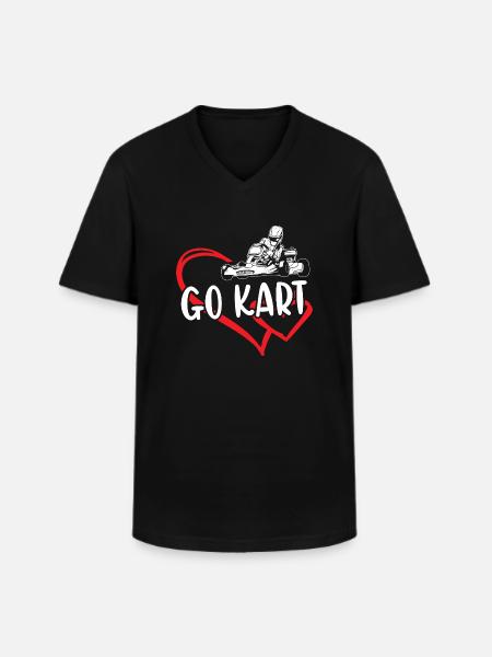 Sport Heart Go Kart - Men's V-Neck T-Shirt - black