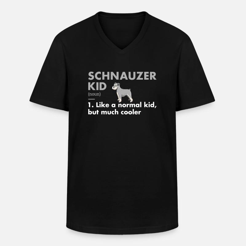 Schnauzer Kid Definition - Männer-T-Shirt mit V-Ausschnitt - Schwarz