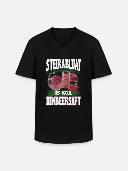 Steirablut – Strong like the real Styrian spirit - Men's V-Neck T-Shirt - black