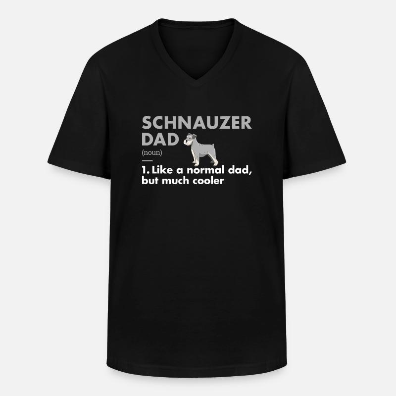 Schnauzer Dad Definition - Männer-T-Shirt mit V-Ausschnitt - Schwarz