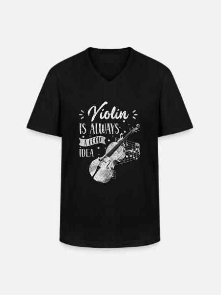Violin Concert String Instrument Student - Men's V-Neck T-Shirt - black