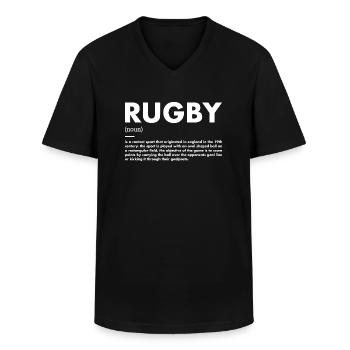 Sport Definition Rugby - Men's V-Neck T-Shirt - black - Front - AI Model Male 178 dark (178cm)