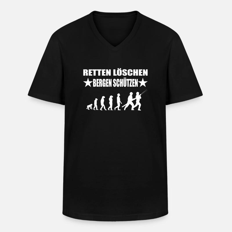 Feuerwehr - Männer-T-Shirt mit V-Ausschnitt - Schwarz