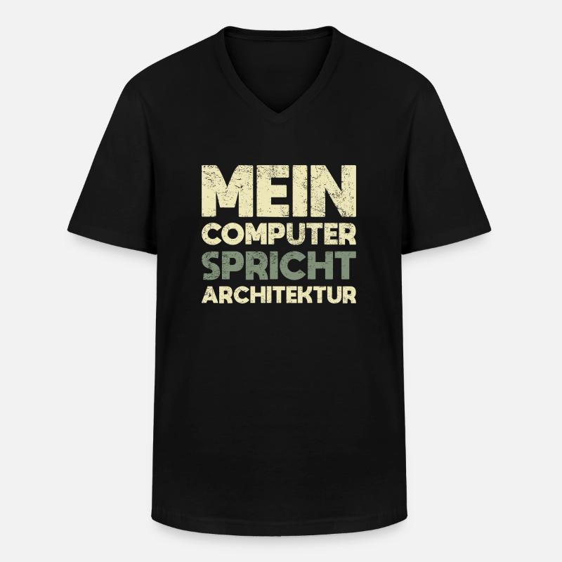 Mein Computer Spricht Architektur - Männer-T-Shirt mit V-Ausschnitt - Schwarz