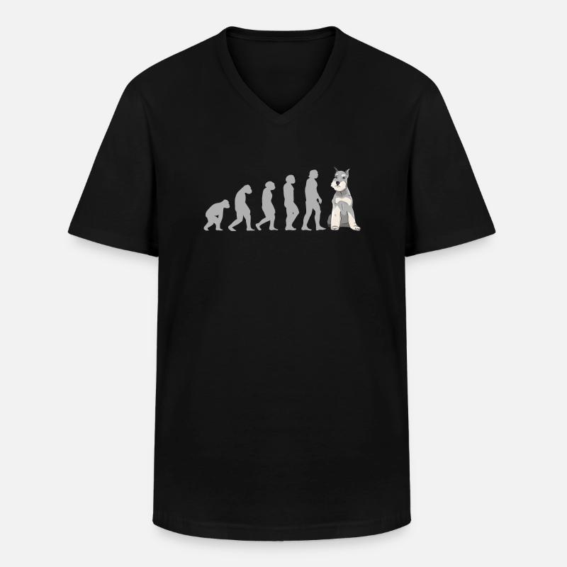Evolution Schnauzer - Men's V-Neck T-Shirt - black