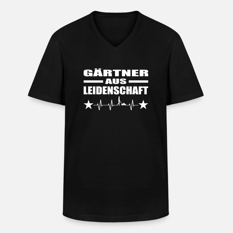 Garten - Männer-T-Shirt mit V-Ausschnitt - Schwarz