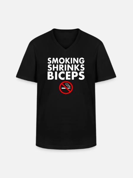 Smoking shrinks the biceps - Männer-T-Shirt mit V-Ausschnitt - Schwarz