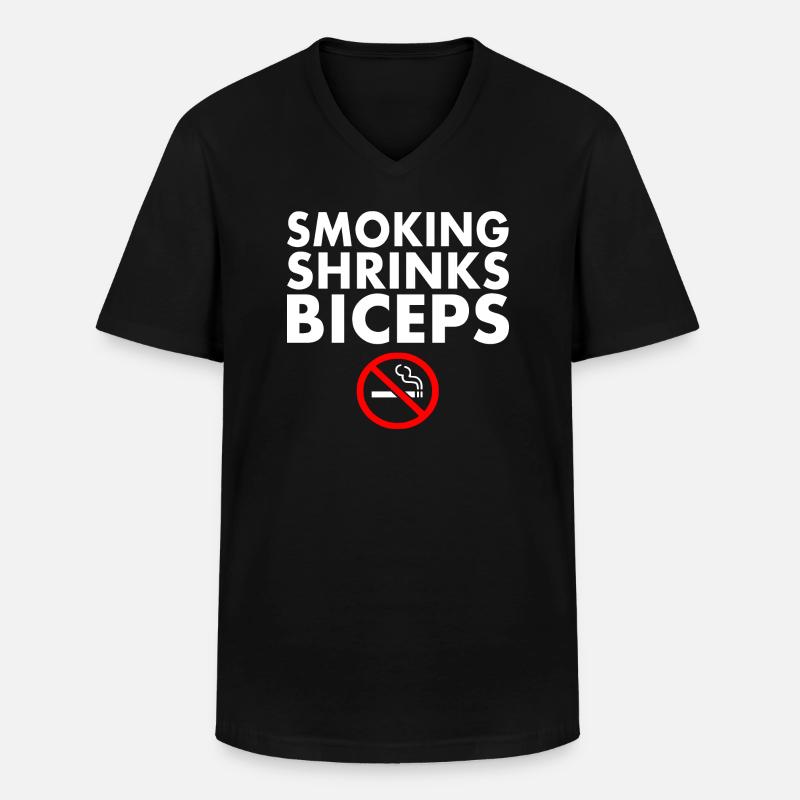 Smoking shrinks the biceps - Men's V-Neck T-Shirt - black