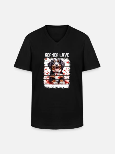 Bouvier bernois - T-shirt col V Homme - noir