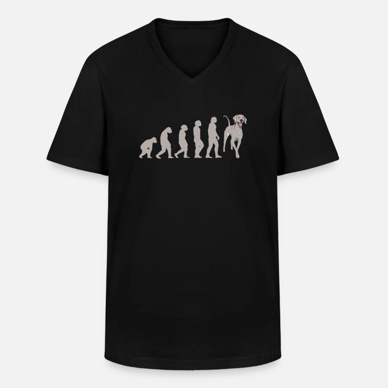 Braque de Weimar Evolution - T-shirt col V Homme - noir