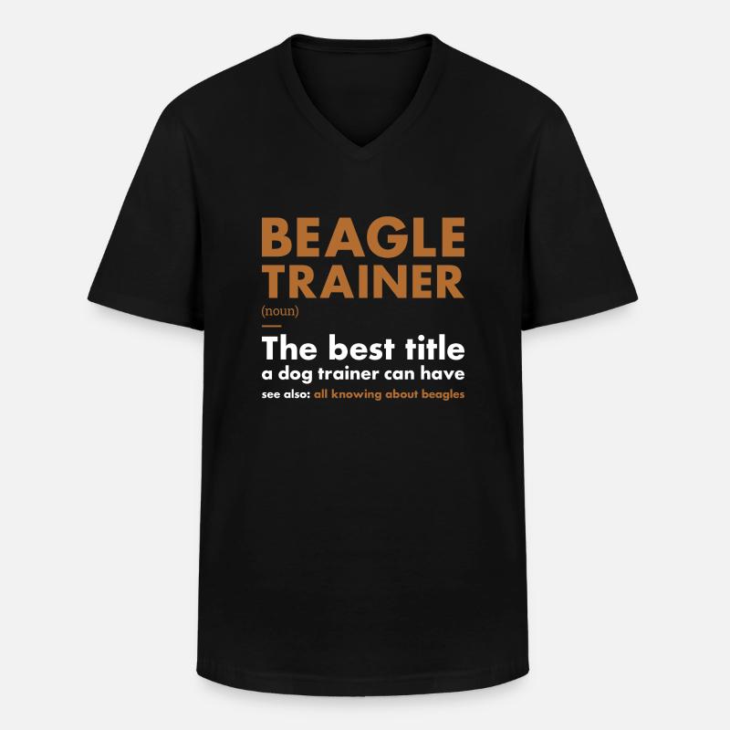 Beagle Trainer Definiton - Men's V-Neck T-Shirt - black