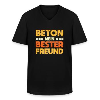 Beton, Mein Bester Freund - Männer-T-Shirt mit V-Ausschnitt - Schwarz - Vorne - AI Model Male 178 dark (178cm)