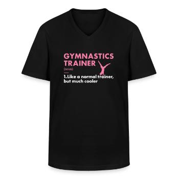 Sport Trainer Gymnastics - Männer-T-Shirt mit V-Ausschnitt - Schwarz - Vorne - AI Model Male 178 dark (178cm)