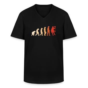 Sport Evolution Field Lacrosse - Men's V-Neck T-Shirt - black - Front - AI Model Male 178 dark (178cm)