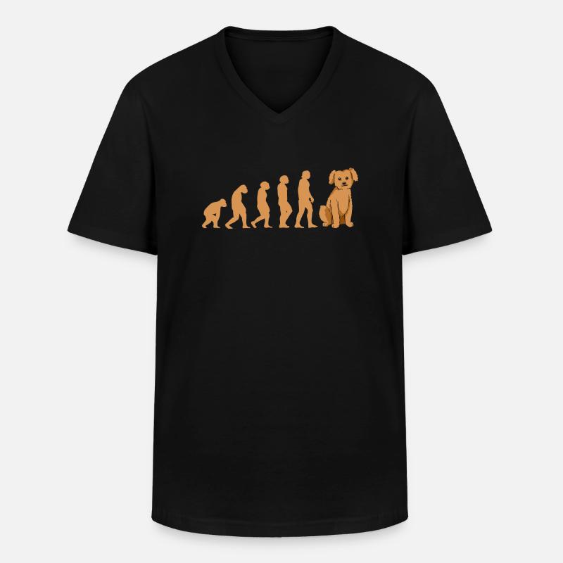 Evolution Poodle - Männer-T-Shirt mit V-Ausschnitt - Schwarz