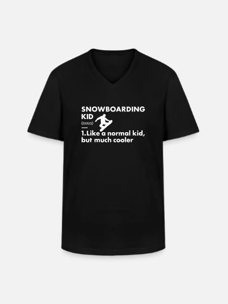 Sport Kid Snowboarding - Men's V-Neck T-Shirt - black