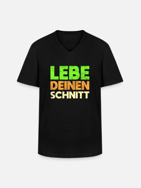 Lebe Deinen Schnitt - Männer-T-Shirt mit V-Ausschnitt - Schwarz
