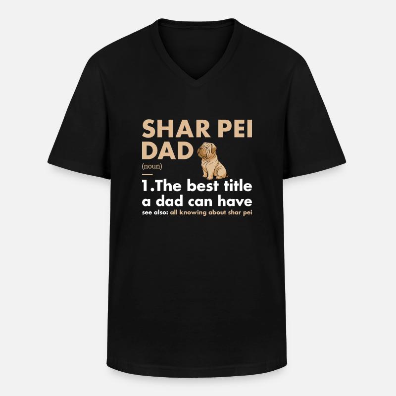Shar Pei Dad Definition - Männer-T-Shirt mit V-Ausschnitt - Schwarz