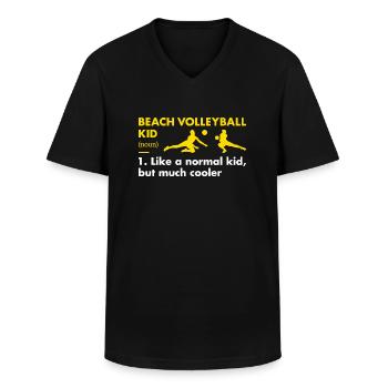 Sport Kid Définition Volleyball de plage - T-shirt col V Homme - noir - Devant - AI Model Male 178 dark (178cm)