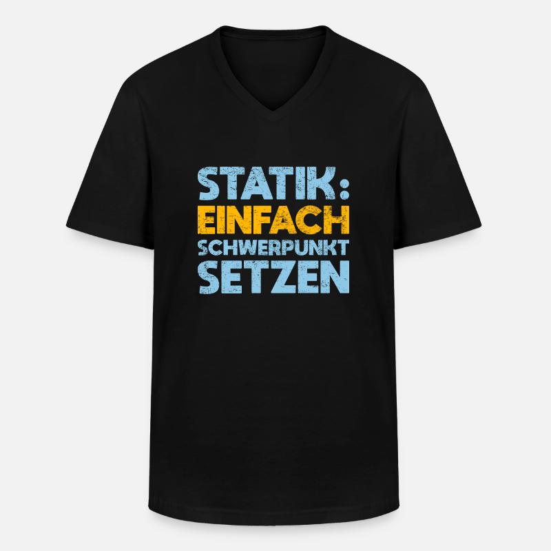 Statik: Einfach Schwerpunkt Setzen - Männer-T-Shirt mit V-Ausschnitt - Schwarz