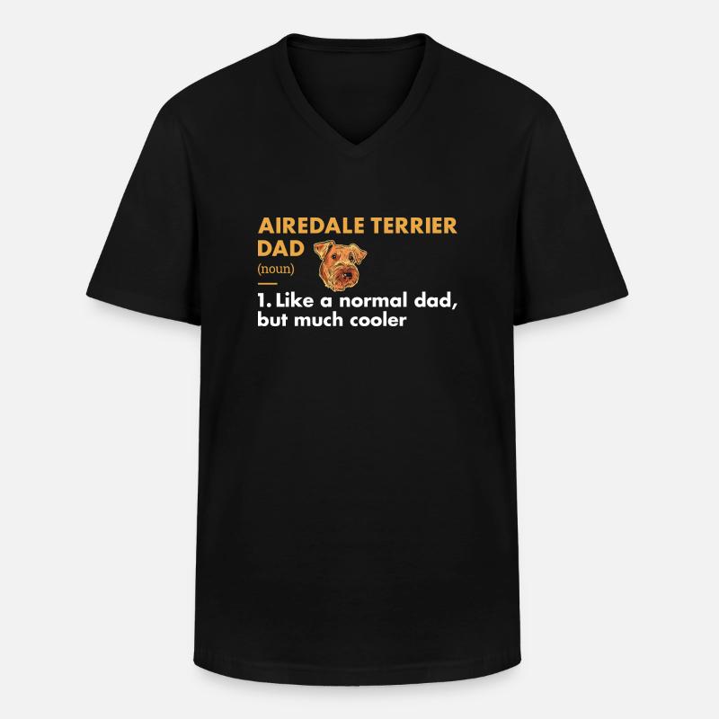 Airedale Terrier Dad Definition - Männer-T-Shirt mit V-Ausschnitt - Schwarz