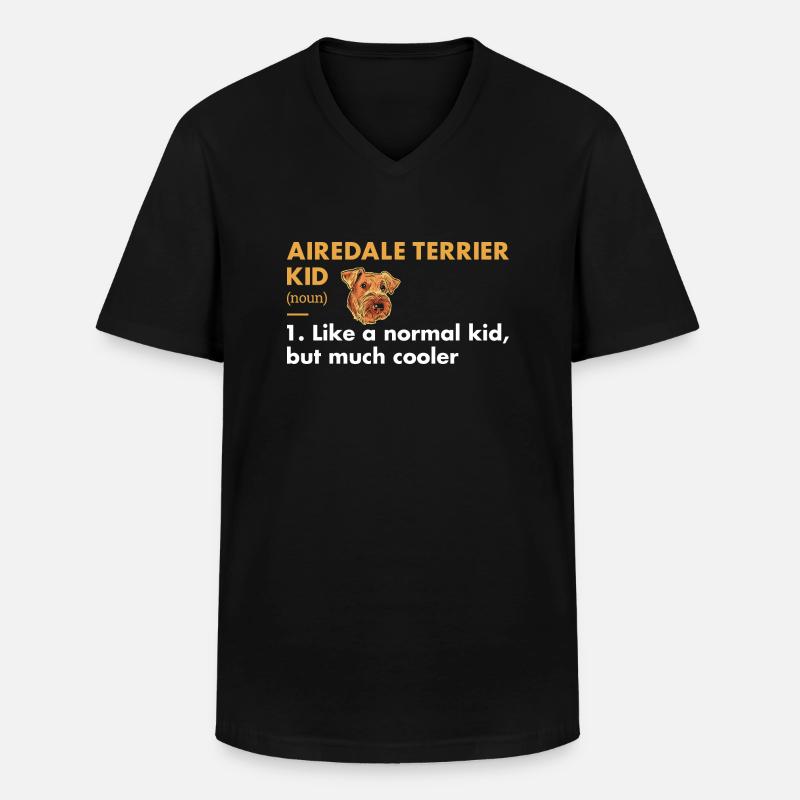 Airedale Terrier Kid Definition - Männer-T-Shirt mit V-Ausschnitt - Schwarz