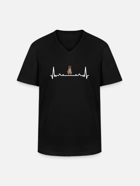 Heartbeat German Shepherd - Men's V-Neck T-Shirt - black