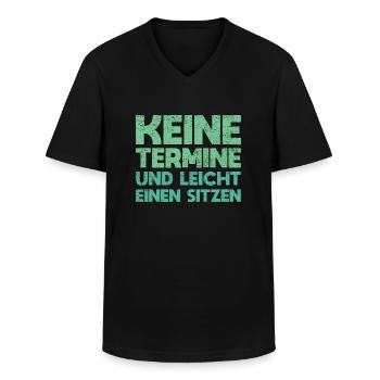Keine Termine Und Leicht Einen Sitzen - Männer-T-Shirt mit V-Ausschnitt - Schwarz - Vorne - AI Model Male 178 dark (178cm)