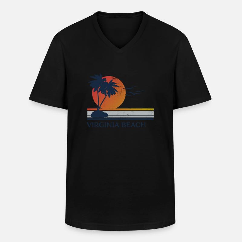 Virginia Beach - Männer-T-Shirt mit V-Ausschnitt - Schwarz