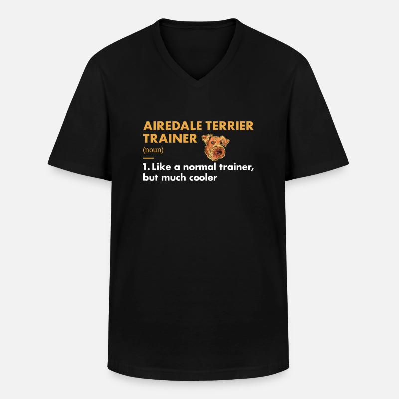 Airedale Terrier Trainer Definiton - Männer-T-Shirt mit V-Ausschnitt - Schwarz