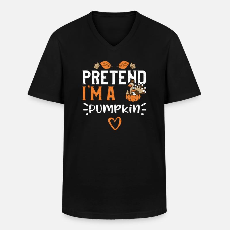 Pretend I'm A Pumpkin - Männer-T-Shirt mit V-Ausschnitt - Schwarz