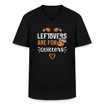 Leftovers Are For Quitters - Männer-T-Shirt mit V-Ausschnitt - Schwarz - Vorne - AI Model Male 178 dark (178cm)