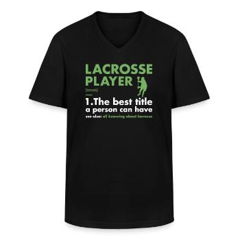 Définition du joueur de sport La crosse - T-shirt col V Homme - noir - Devant - AI Model Male 178 dark (178cm)