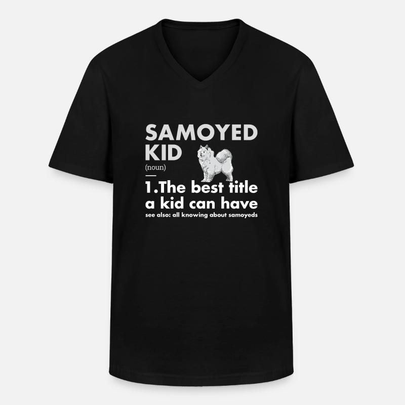 Samoyed Kid Definition - Männer-T-Shirt mit V-Ausschnitt - Schwarz